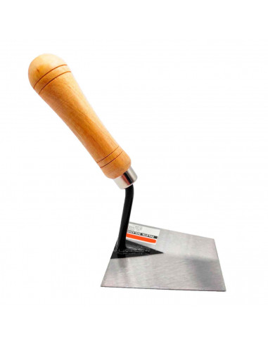 Tradineur - Paleta de albañil solador con punta recta, mango de madera barnizado, paletín de punta recta, albañilería, bricolaje