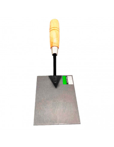 Tradineur - Paleta de albañil modelo norte con punta recta, mango de madera barnizado, paleta recta de albañilería, bricolaje, 1