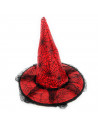 Gorro de bruja tela de araña con velo, sombrero de bruja, halloween, fiestas, disfraz carnaval, diámetro 35 cm, colores surtidos