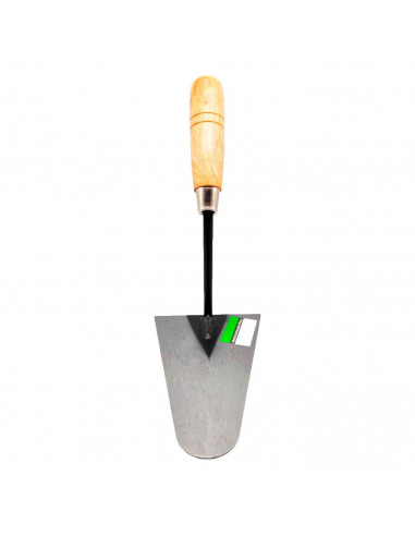 Tradineur - Paleta de albañil modelo catalana con punta redonda, mango de madera barnizado, paleta redondeada, albañilería, bric