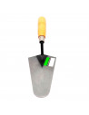 Tradineur - Paleta de albañil metálica 200 mm, modelo madrid, mango de madera barnizado, paleta de punta redondeada, albañilería