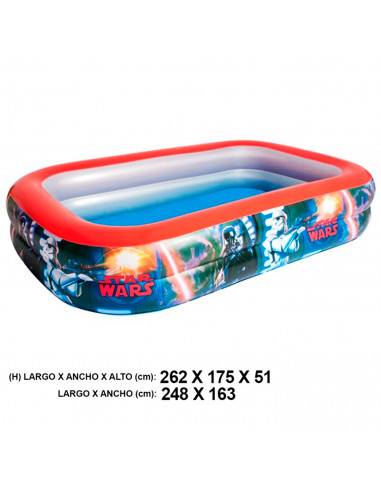 Piscina hinchable infantil Star Wars 262 x 175 x 51 cm