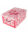 Caja de cartón plegable, caja de almacenaje, corazones rojos, organizador de espacios, plegable, 51 x 37 x 24 cm