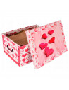 Caja de cartón plegable, caja de almacenaje, corazones rojos, organizador de espacios, plegable, 51 x 37 x 24 cm