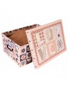 Caja de cartón plegable, caja de almacenaje, corazones beige, organizador de espacios, plegable, con tapa 51 x 37 x 24 cm