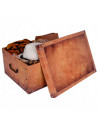 Caja plegable de cartón con asas, diseño de imitación de cuero, almacenamiento, organizador de ropa, juguetes, libros (Marrón cl