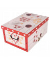 Caja de cartón plegable, caja de almacenaje, diseño café y galletas, organizador de espacios, plegable, con tapa 51 x 37 x 24 cm