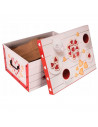 Caja de cartón plegable, caja de almacenaje, diseño café y galletas, organizador de espacios, plegable, con tapa 51 x 37 x 24 cm