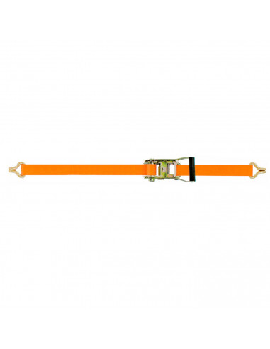 Cincha de amarre trincaje de poliéster, cinta con ganchos cerrados 35 mm x 8,5 m, tensor de carraca, correa trinquete, pulpo par