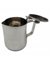 Tradineur - Tetera de acero inoxidable, con asa y pico vertedor, capacidad 1 litrol,  jarra de leche, cafetera, bares, hogar, di