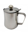 Tradineur - Tetera de acero inoxidable, con asa y pico vertedor, capacidad 400 ml,  jarra de leche, cafetera, bares, hogar, dime