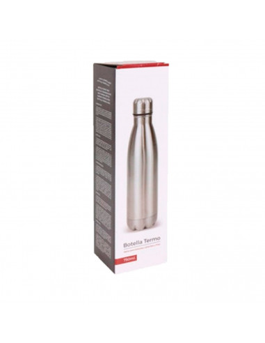 Botella termo sport, para bebidas calientes y frías, acero inoxidable, 750 ml, botella térmica con tapón de cierre hermético 30