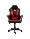 Silla gaming ergonómica de cuero sintético, negro y rojo, silla de oficina giratoria con ruedas, altura e inclinación ajustables