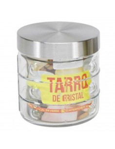 Tradineur - Tarro de vidrio con tapa metálica, frasco, recipiente resistente para guardar café, pasta, galletas, legumbres, 850