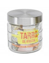 Tradineur - Tarro de vidrio con tapa metálica, frasco, recipiente resistente para guardar café, pasta, galletas, legumbres, 850