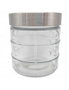 Tradineur - Tarro de vidrio con tapa metálica, frasco, recipiente resistente para guardar café, pasta, galletas, legumbres, 850