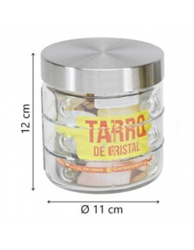 Tradineur - Tarro de vidrio con tapa metálica, frasco, recipiente resistente para guardar café, pasta, galletas, legumbres, 850