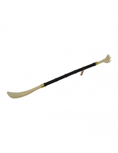 Rascador con calzador de plástico 50 cm, doble función con mano para rascar la espalda y calzador