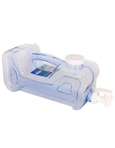 Tradineur - Dispensador de bebidas de plástico 3,8 litros con grifo y asa, 16 x 12,5 x 40 cm, botella dispensadora agua para fri