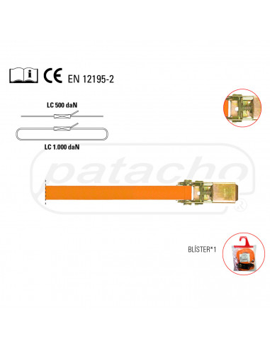 Cincha de amarre trincaje, cinta con carraca sin fin 25 mm x 6 m, tensor de carraca, correa trinquete, pulpo para baca, eslinga