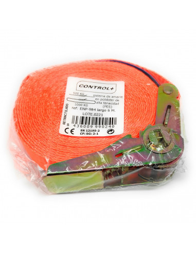Cincha de amarre trincaje, cinta con carraca sin fin 25 mm x 6 m, tensor de carraca, correa trinquete, pulpo para baca, eslinga