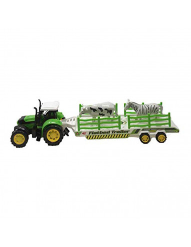 Toinsa - Juguete tractor con remolque de animales, vehículo de granja, tractor para niños, incluye 2 animales, color aleatorio,