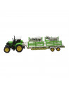 Toinsa - Juguete tractor con remolque de animales, vehículo de granja, tractor para niños, incluye 2 animales, color aleatorio,