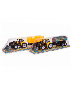 Toinsa - Juguete tractor con pala y remolque, vehículo de construcción, tractor para niños, juego construir, 2 modelos aleatorio