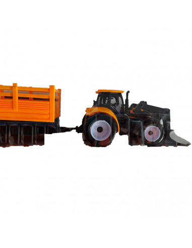 Toinsa - Juguete tractor con pala y remolque, vehículo de construcción, tractor para niños, juego construir, 2 modelos aleatorio