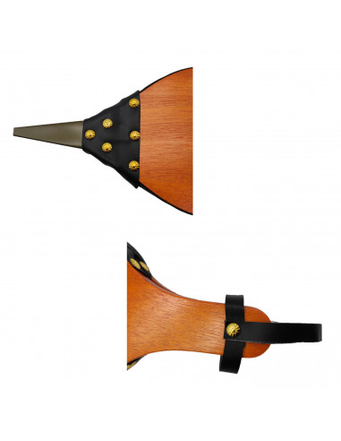Fuelle para chimenea, barbacoa o estufa 39 x 15,5 cm, funcionamiento manual, diseño tradicional de madera y cuero artificial, fá