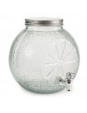 Tradineur - Tarro dispensador de vidrio con grifo, 5 litros, diseño con forma de fruta 24 x 23 x 17,5 cm, bote, botella con grif