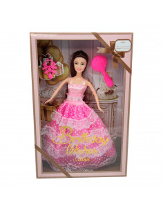 Toinsa - Muñeca articulada con vestido de gala y accesorios, colores aleatorios, dimensiones 28 x 14 x 4  cm (alto x ancho x pro