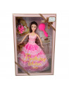 Toinsa - Muñeca articulada con vestido de gala y accesorios, colores aleatorios, dimensiones 28 x 14 x 4  cm (alto x ancho x pro