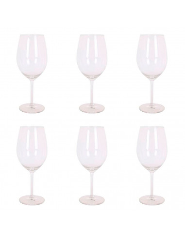 Pack 6 copas de vino 53 cl, cristal liso, modelo degustation, diseño circular sofisticado y elegante, 21,8 x 6,6 cm, aptas para