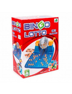 Tradineur - Bingo manual de 90 números con 24 cartones para 2 o más jugadores, juego de mesa, lotería, dimensiones 29 x 23 x 16