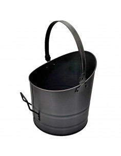 Cubo de metal para cenizas con asa 28,5 x 25 cm, enfriar y transportar brasas calientes de chimeneas, barbacoas, hornos, diseño