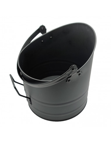 Cubo de metal para cenizas con asa 28,5 x 25 cm, enfriar y transportar brasas calientes de chimeneas, barbacoas, hornos, diseño
