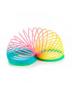 Tradineur - Muelle arco iris gigante, muelle, resorte arcoiris, juego, juguete para niños, dimensiones cerrado 10 x 9 cm