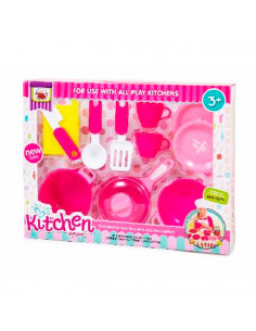 Toinsa - Conjunto de juguetes de cocina, set de figuras cocinitas, vasos, platos, potas, juego para niños y niñas, dimensiones 4