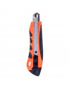 Cúter con mango antideslizante, cutter profesional, cuchilla de acero de 18 mm, bloqueo de seguridad, carcasa de plástico, forma