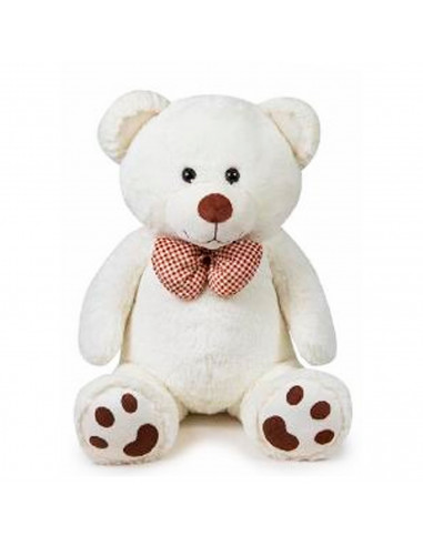 Toinsa - Oso de peluche con lazo, grande, regalo para niños o novia, navidad, san valetín, colores aleatorios blanco o marrón, d