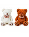 Toinsa - Oso de peluche con lazo, grande, regalo para niños o novia, navidad, san valetín, colores aleatorios blanco o marrón, d