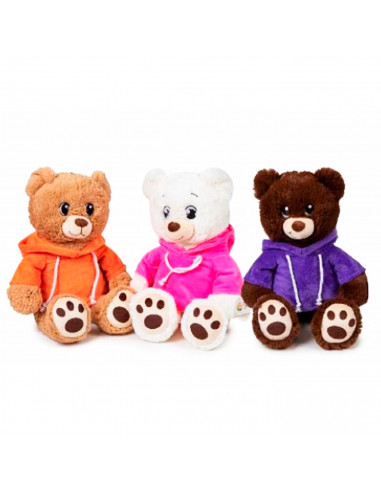 Toinsa - Oso de peluche con sudadera, de algodón, suave, regalo para niños o novia, navidad, san valetín, colores aleatorios, di