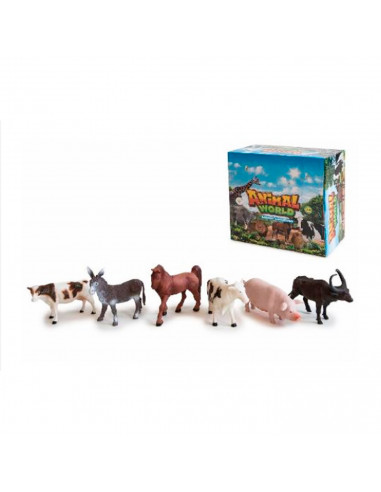 Toinsa - Animales de granja aleatorio, juguetes, figuras de vaca, burro, caballo, cerdo, etc. animal world, educativo, aprendiza