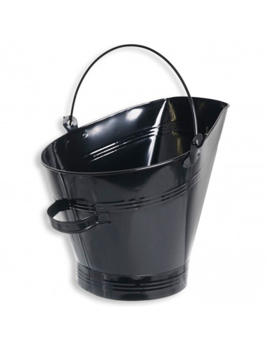 Cubo metálico para cenizas con asa 33 x 30,5 x 36 cm, enfriar y transportar brasas calientes de chimeneas, barbacoas, hornos, di