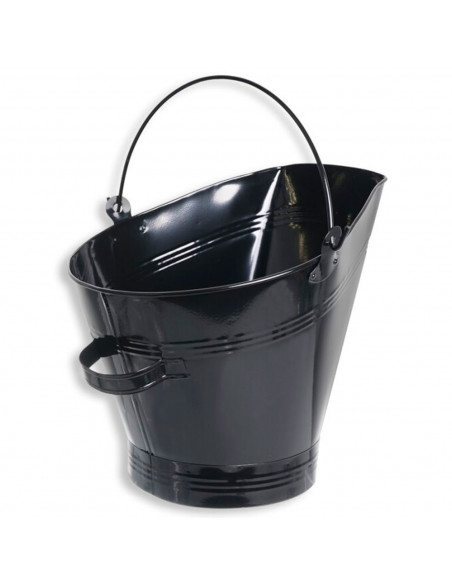Cubo metálico para cenizas con asa 33 x 30,5 x 36 cm, enfriar y transportar brasas calientes de chimeneas, barbacoas, hornos, di