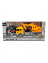 Tradineur - Camión con grúa a control remoto y luces, pala excavadora, juego de constucción, truck car, dimensiones 27 x 15 x 8