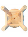 Tradineur - Taburete redondo de madera, banqueta de madera natural sin tratar con reposapiés, asiento para niños, hogar, cocina,