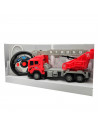 Camión de bomberos con grúa a control remoto y luces, juego de bomberos para niños, truck car, dimensiones 28 x 15 x 8 cm