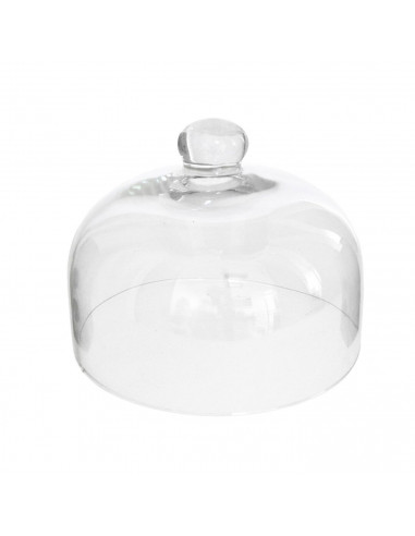 Quesera de cristal sin base, de 24 cm de diámetro, con pomo para agarrar, especial para el almacenamiento de productos frescos.